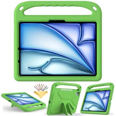 Imagem de UUcovers Capa infantil para iPad Pro 11 polegadas M4 (2024) (modelo: A2836/A2837/A3006) (5ª geração) com alça/suporte/suporte para caneta/suporte leve, resistente, à prova de choque, linda capa de EVA