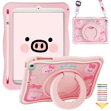 Imagem de Capa infantil para iPad iPad Mini 5 2019/iPad Mini 4 2015 com alça giratória de 360°, suporte para lápis/alça, capa de silicone macio com desenho 3D da UUcovers para iPad Mini 5ª/4ª geração 7,9