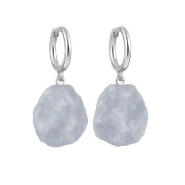Imagem de Brinco de Argola Angelita - Cristal Natural, Prata 925