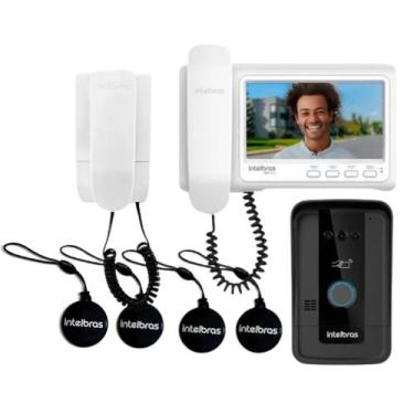 Imagem de Videoporteiro Intelbras IVR 7 ID + Extensão Áudio + 4 Chaveiros RFID X