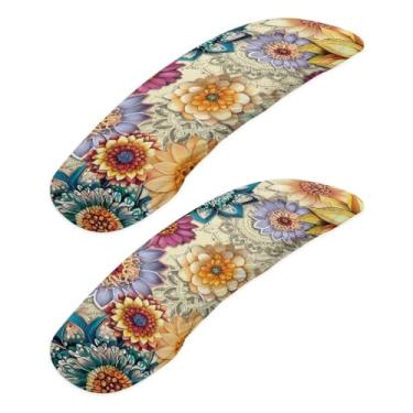 Imagem de Wanzuoeng Conjunto de 2 capas de braço para cadeira de escritório com estampa de mandala Boho para cadeiras giratórias de computador