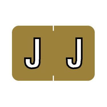 Imagem de Tabbies Barkley ABKM Compatível com etiquetas Alpha série 71620, Gold "J", 3" A x 1-1/2" L Tamanho da etiqueta, Sistema de código de cor de arquivamento, 252 etiquetas por kit (71630)