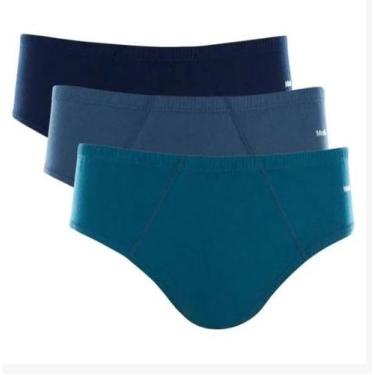 Imagem de Kit 3 cueca mash slip algodão elastico embutido 01020, Az, M
