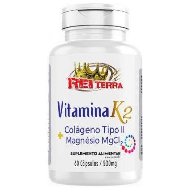 Imagem de Vitamina K2 + Colágeno Tipo 2 + Magnésio 60 Cápsulas - Rei Terra