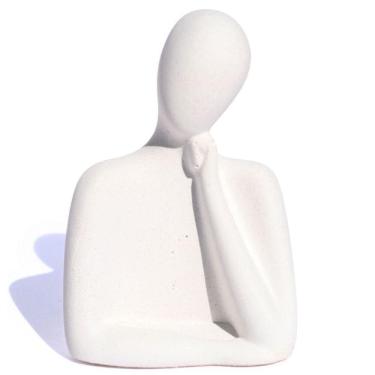 Imagem de Estátua Decorativa Família Mãe 8cm Em Cimento Artesanal Branco