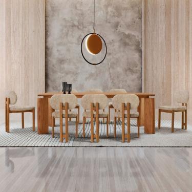 Imagem de Conjunto para Sala de Jantar com 8 Cadeiras Tokyo Milano / Imbuia Natural