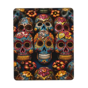 Imagem de Mousepad pequeno tapete de rato com base de borracha antiderrapante colorido crânios de açúcar mousepads para homem mulher computador mousepad para mouse sem fio tapete de teclado tapete de mesa para