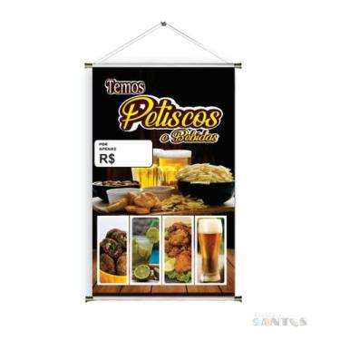 Imagem de Banner pronto Porções e Petiscos BA 589 medida 45x70 cm arte pronta