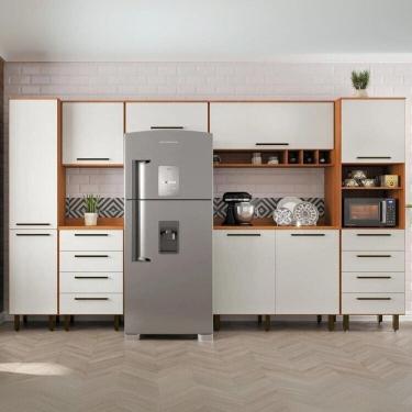 Imagem de Cozinha Compacta 7 Peças 8 Portas 8 Gavetas Evolution Plus Freijó/ Off-White