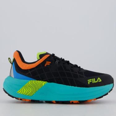 Imagem de Tenis Fila Racer Skytrail Preto e Laranja, 44