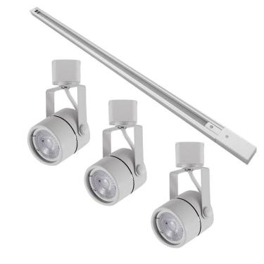 Imagem de Kit Trilho 1 Metro com 3 Spots Nordecor Classic MR16 GU10 Bivolt Branco