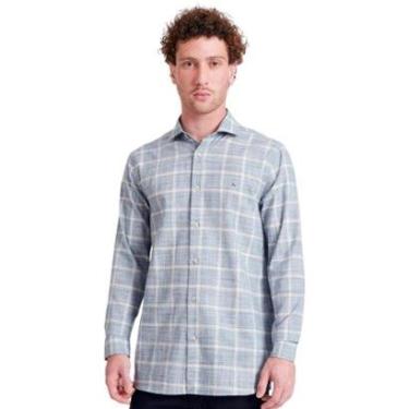 Imagem de Camisa Aramis Masculina Slim Flame Xadrez Azul-Masculino
