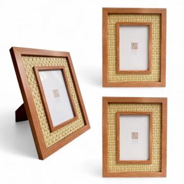 Imagem de Kit 3 Porta Retrato 10x15cm Paspatur Tramado Natural Paros - Mkt Multi