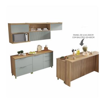 Imagem de Cozinha Completa 8 Peças 100% Mdf Marquesa Gourmet Nature/verde
