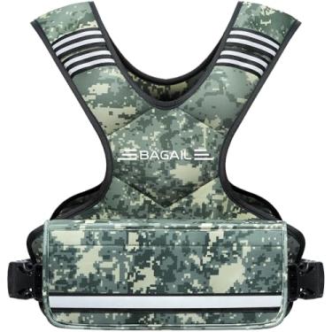 Imagem de BAGAIL Colete com peso ajustável, 1,8 a 4,5 kg/5,4 a 8,2 kg/9 a 14,5 kg, colete para homens e mulheres com 6 pesos e bolso grande, colete de peso para exercícios em casa, corrida, caminhada e