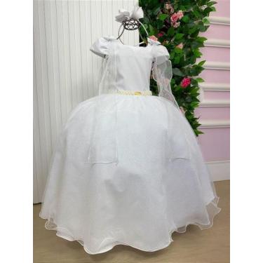 Imagem de Vestido de Festa Infantil Branco Daminha Menina - no-brand, 12