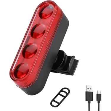 Imagem de Lanterna Sinalizadora Traseira Para Bike Bicicleta com 4 Modos de Iluminação Recarregável USB