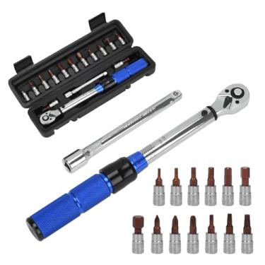 Imagem de WBJKZJD Conjunto de 15 chaves de torque, chave de torque de 1/10.2 cm, chave de torque 45-539.5 cm.lb / 2-24 Nm catraca de 72 dentes com cabeça de liberação rápida para manutenção de bicicletas