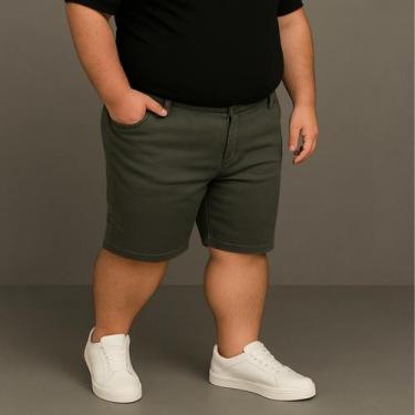 Imagem de Bermuda Masculina Jeans Slim Plus Size 48 Ao 58 Com Lycra - EVOLUTION 