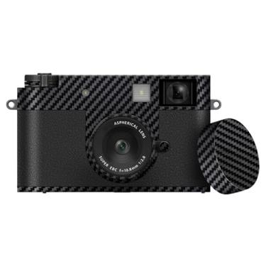 Imagem de Adesivo de capa de câmera antiarranhões com protetor de lente para Fujifilm Fuji X Half, adesivos decorativos de proteção de câmera, protetor antideslizante - preto de fibra de carbono