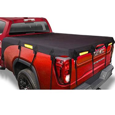 Imagem de Softclub Capa de lona para cama de caminhão para cama padrão (caixa de 16,5 cm) adequada para Ford F150 GMC Silverado/Sierra Ram Fita refletiva impermeável resistente 600D Oxford tecido captador capa para cama de caminhão com cordas elásticas