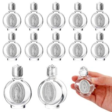 Imagem de AHANDMAKER 12 garrafas de água benta de 0,5 floz garrafas de viagem de vidro vazias portáteis com tampa, decoração de igreja para casa, eventos espirituais, lembrancinhas de batismo, prata
