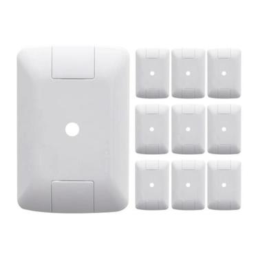 Imagem de Kit 10 Espelho Placa Furo 4x2 Tomada Branco Aria Tramontina