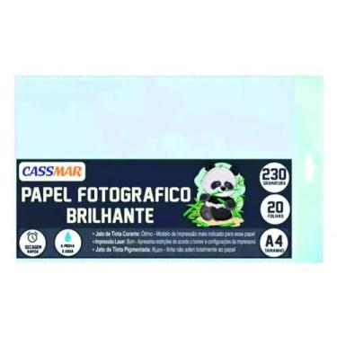 Imagem de Papel Fotográfico 230g Brilhante A4 210x29m7m Cassmar 20 Fls