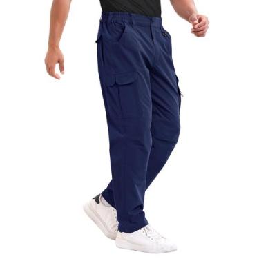 Imagem de Calças táticas NATUVENIX Ripstop leves para homens, azul marinho