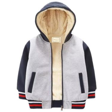 Imagem de Casaco masculino Bumeex com capuz, outono e inverno, lã sherpa, 8-9 an