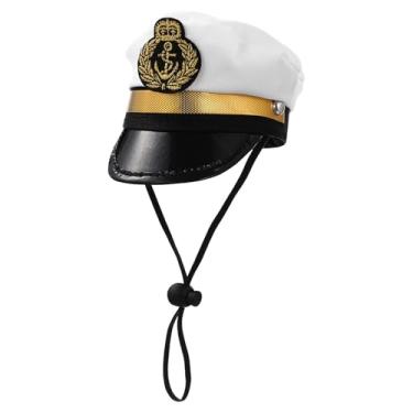 Imagem de Toyvian Chapéu de Capitão Cachorro: Chapéu de Marinheiro Fofo para Cachorro, Boné Ajustável para Cosplay de Gato, para Pet para Halloween, Acessórios para Cosplay, Adereços para Fotografia de