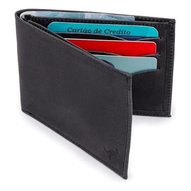 Imagem de Carteira Masculina Luxo Couro Legítimo Rg/cédulas/cartões(Preto)
