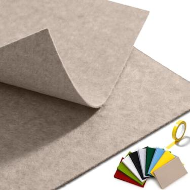 Imagem de Folha de feltro bege (91 × 91 cm) com fita dupla face, tecido de feltro rígido acrílico durável para decoração de projetos DIY