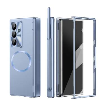 Imagem de AJDJTEN Capa magnética para Samsung Galaxy Z Fold 7, compatível com MagSafe, suporte de caneta S e caneta Stylus, protetor de tela, proteção de dobradiça, capa de telefone fina à prova de choque para