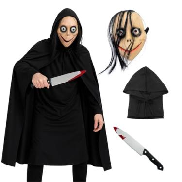 Imagem de Fantasia Assustadora Mascara Momo Cosplay Halloween Terror