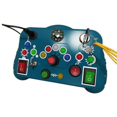 Imagem de JunZheHub Placa de Interruptor LED para Crianças, Quebra-cabeça, Habilidade Prática Inicial, Brinquedo Educativo, Placa de Atividades Montessori, Placa de, Azul