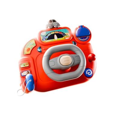 Imagem de YIJU Volante infantil para motorista de carrinho de bebê, atividade divertida com som e luz, brincadeira de faz de conta para berço interativo, brinquedo, Vermelho