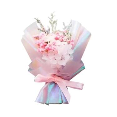 Imagem de Mini buquê de flores secas rosa para clipes de saída de ar do carro, saída de ar do carro, decoração de perfume, clipes de ventilação de flores, purificadores de ar, acessórios interiores automotivos