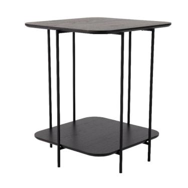 Imagem de Mesa Apoio Lateral Lógica Alta Retangular Nacional Móveis 66cm (Altura) Tampo MDF Laminado Ébano Pre