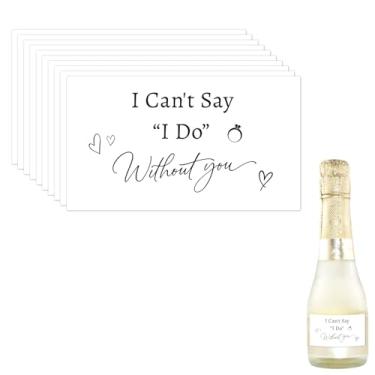 Imagem de 10un. Autocolantes Pedido às Damas Honra, Autocolantes Pretos I Can't Say I Do Without You Mini Rótulos para Champagne Pedido às Damas Honra Decorações para Despedida Solteira