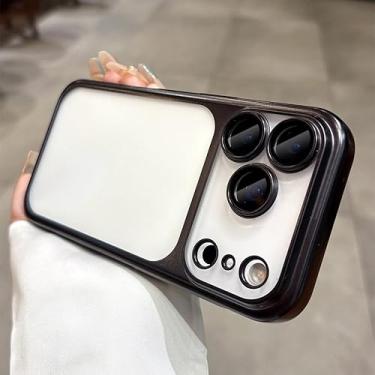 Imagem de ZXDK Capa protetora de filme de câmera para iPhone 17/Pro/Max, ultrafina, anti-impressão digital, fosca, translúcida, fosca (para iPhone 17, preta)
