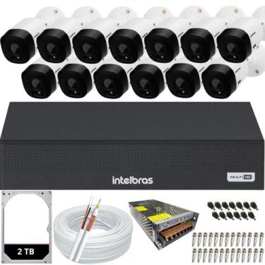 Imagem de Kit 13 Câmeras Intelbras Multi Hd 1120b Dvr 16 Canais Hd 2TB