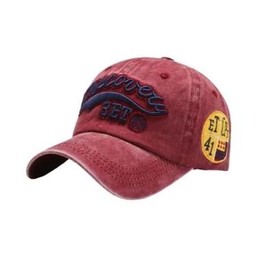 Imagem de Boné De Beisebol Vintage Unissex Em Algodão Lavado Moda De Verão Borda