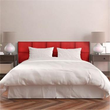 Imagem de Cabeceira de cama casal,Kit 10 Peças Cabeceira Modular Estofada 40x30cm Cada Peça(Vermelha,QUEEN SIMPLES - 8 PLACAS)