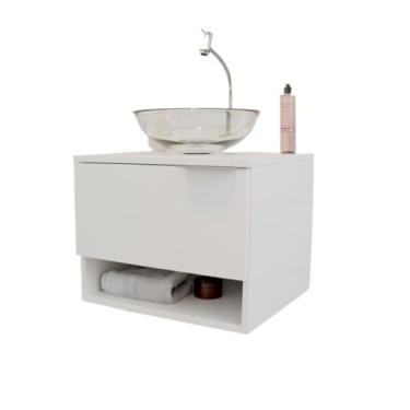 Imagem de Gabinete de banheiro pequeno 45cm com cuba(Branco)