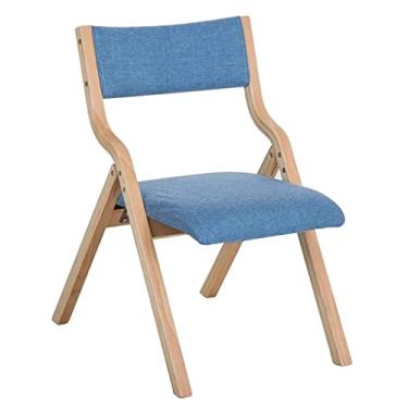 Imagem de NEWCES Cadeira dobrável cadeira dobrável almofada esponja conforto cadeira de evento cadeira de bétula cadeira de descanso curvada para casa sala de jantar cadeiras de sala de jantar forte e resistente (cor: A, tamanho: 30x19x17 polegadas)