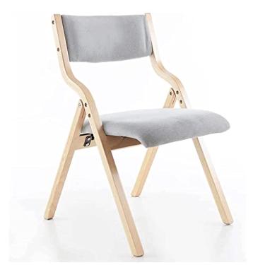 Imagem de NEWCES Cadeira dobrável esponja conforto almofada cadeira de evento cadeira de bétula cadeira de descanso curvada para casa sala de jantar cadeiras de sala de jantar (cor: B, tamanho: 30x19x17 polegadas)