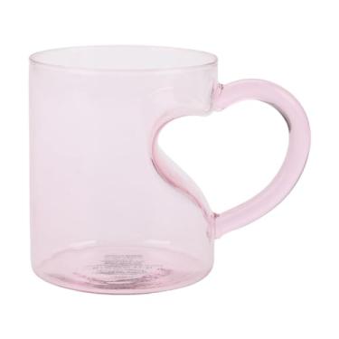 Imagem de Bioworld Caneca de vidro rosa transparente com coração