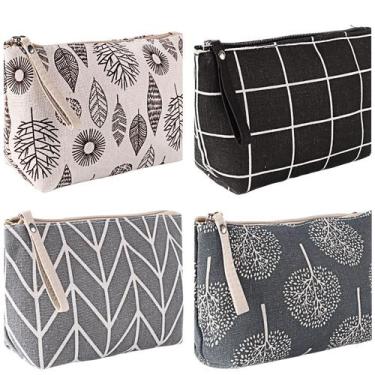 Imagem de Bolsa de cosméticos de lona SUMAJU Multifuncional Travel, 4 unidades
