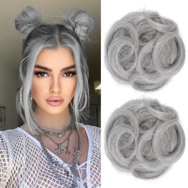Imagem de Extensões de coque de cabelo REECHO Space Bun HB001 cinza/marrom/prata